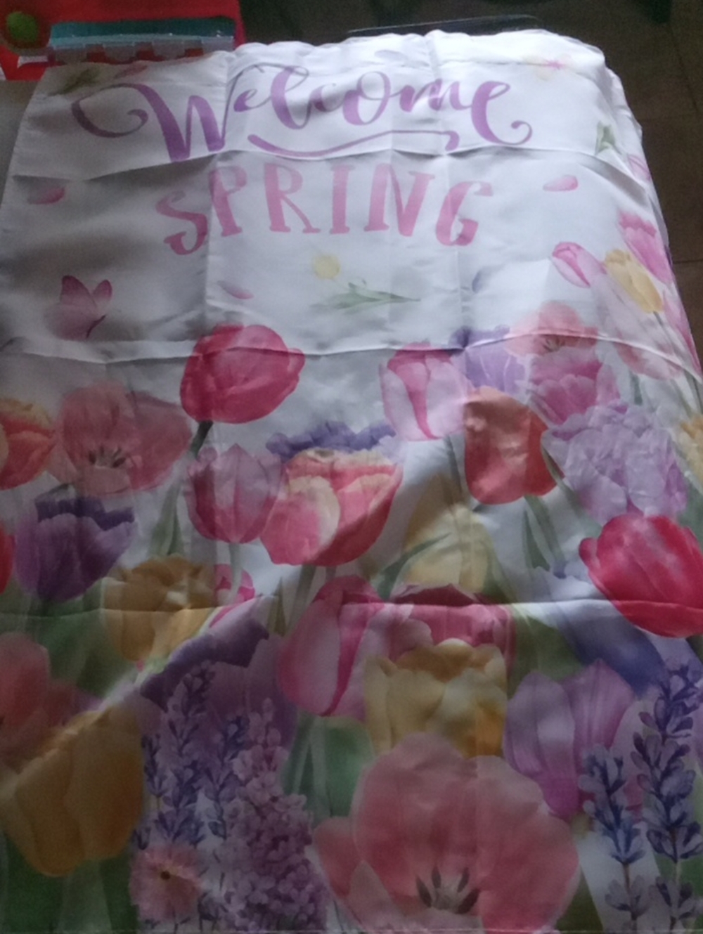 Welcome Spring Kitchen Curtain - Picture 1 of 1